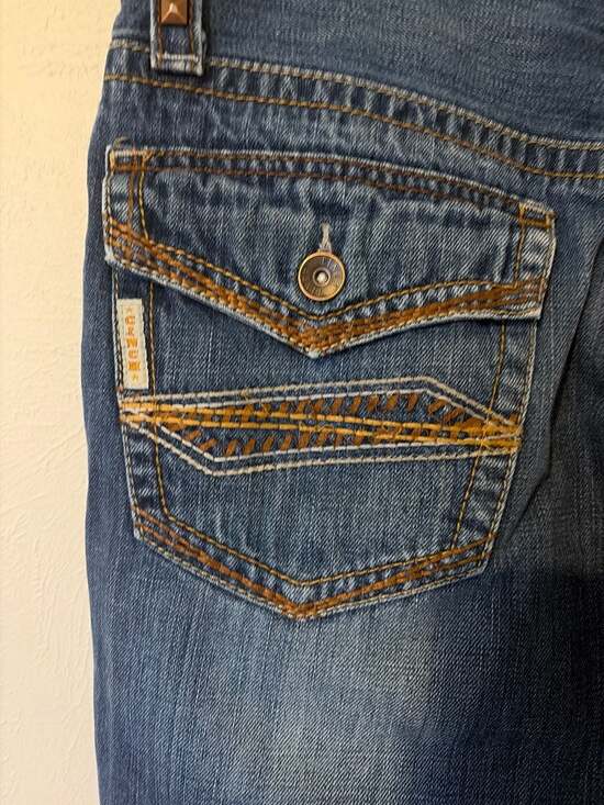 Cinch Jace Men's Distressed Bootcut Jeans with Studded Details Size 34x32 with b - Picture 5 of 7